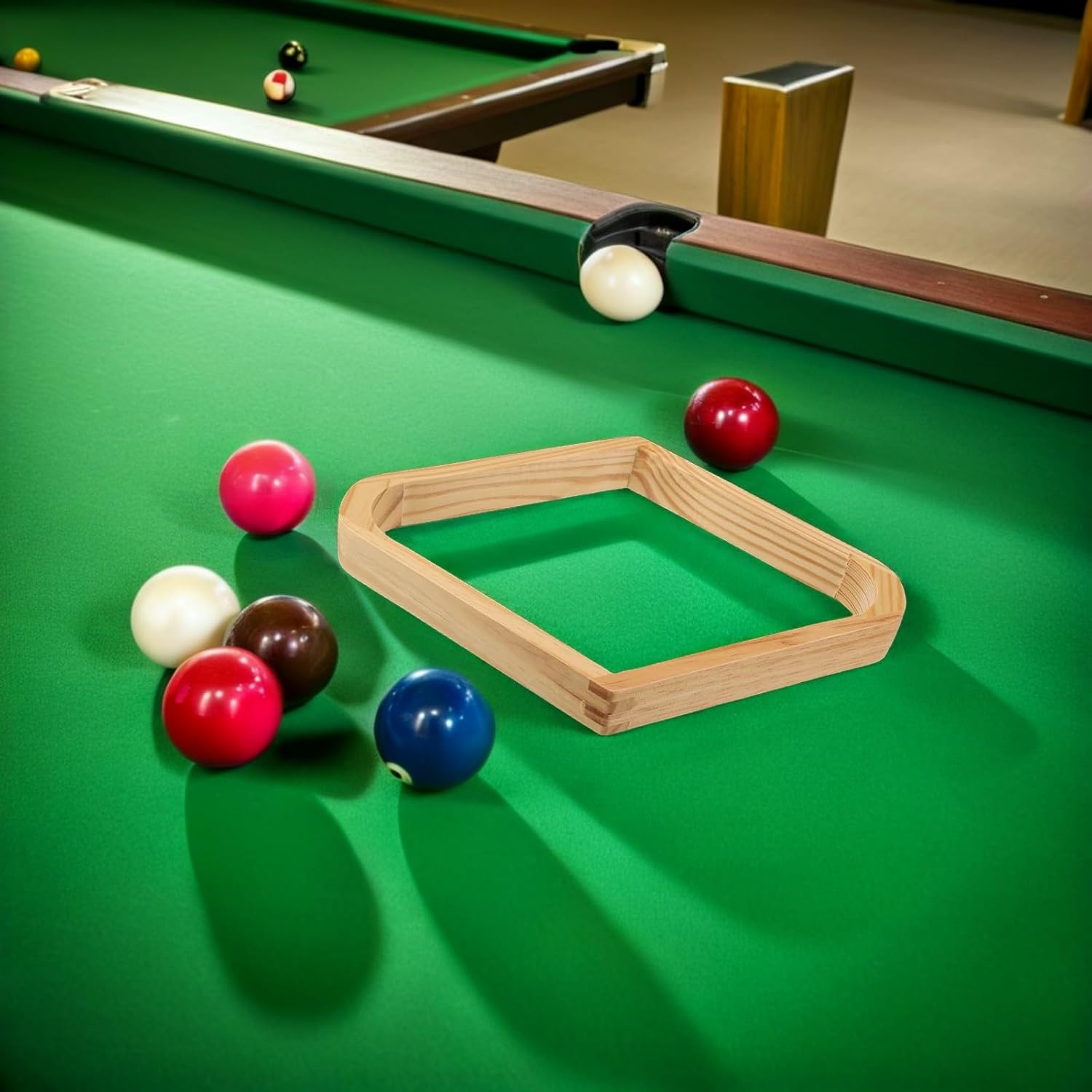 VICASKY 2pcs Wooden Pool Billiard Triangle Racks Set, Solid Wood 9-Ball Rhombus and 8-Ball Triangle Frames for Standard Size Pool Table Balls, Billiard Table Accessories for Home and Club