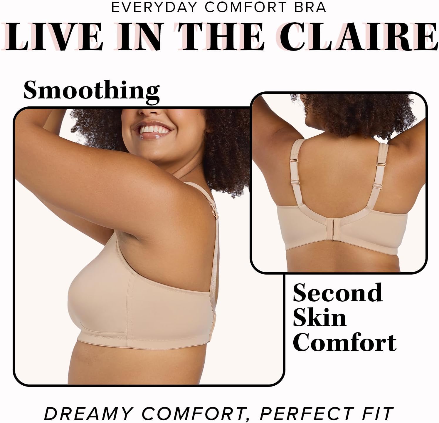 Leading Lady, Claire, Wireless Bra for Women, Dual-Layer Microfiber, Full Coverage, Adjustable Padded Straps, 38A-46DD