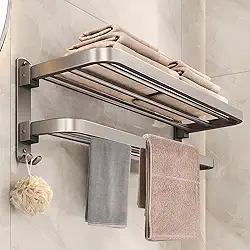 Porta Toalha Banheiro Dobrável, Toalheiro para Banheiro, Porta Toalha, Toalheiro, Suporte Toalha Banheiro, Porta Toalha de Banho, Toalheiro Duplo, Suporte para Toalha de Banho