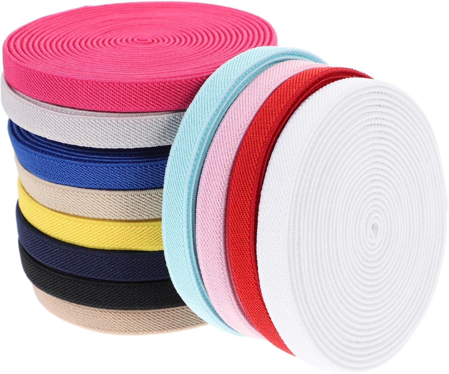 12Pcs High Elasticity Sewing Bands Durable Flat Elastic Straps for DIY Crafts Apparel Soft Material Versatile for Costumes Decorations Random Color