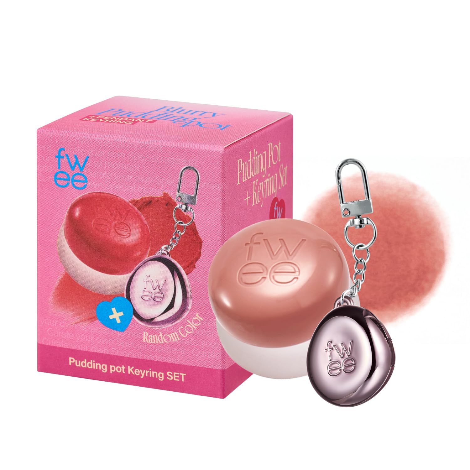 fwee Blurry Pudding Pot + Keychain SET | Airbrushed Blush & Lip, Buildable Pigment, Long-lasting, Lightweight, Easy to Blend, Natural Soft Matte Finish Makeup  My (Peachy Nude) | 0.17 oz