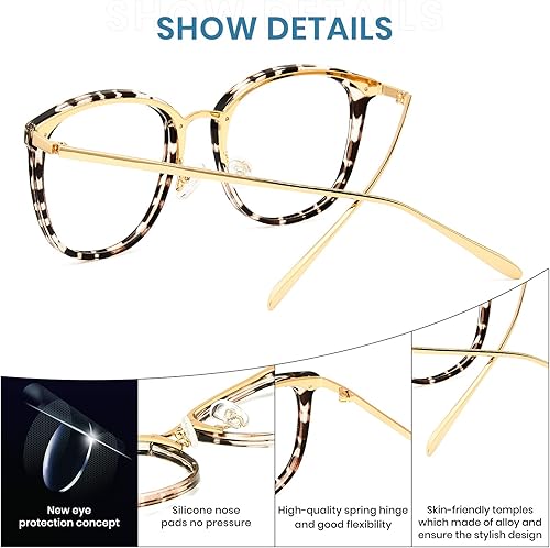 Miniatura 9 de Cyxus Gafas de luz azul para mujer, gafas de computadora de moda en la oficina reducen la fatiga ocular antimigraña para trabajar y leer