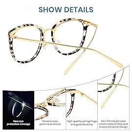 Cyxus 4 Pack Blue Light Glasses for Woman, Reduce Eye Strain and Migraine Perfect for Office and Programming Ultra-Light TR9O Frames for All-Day Comfort
