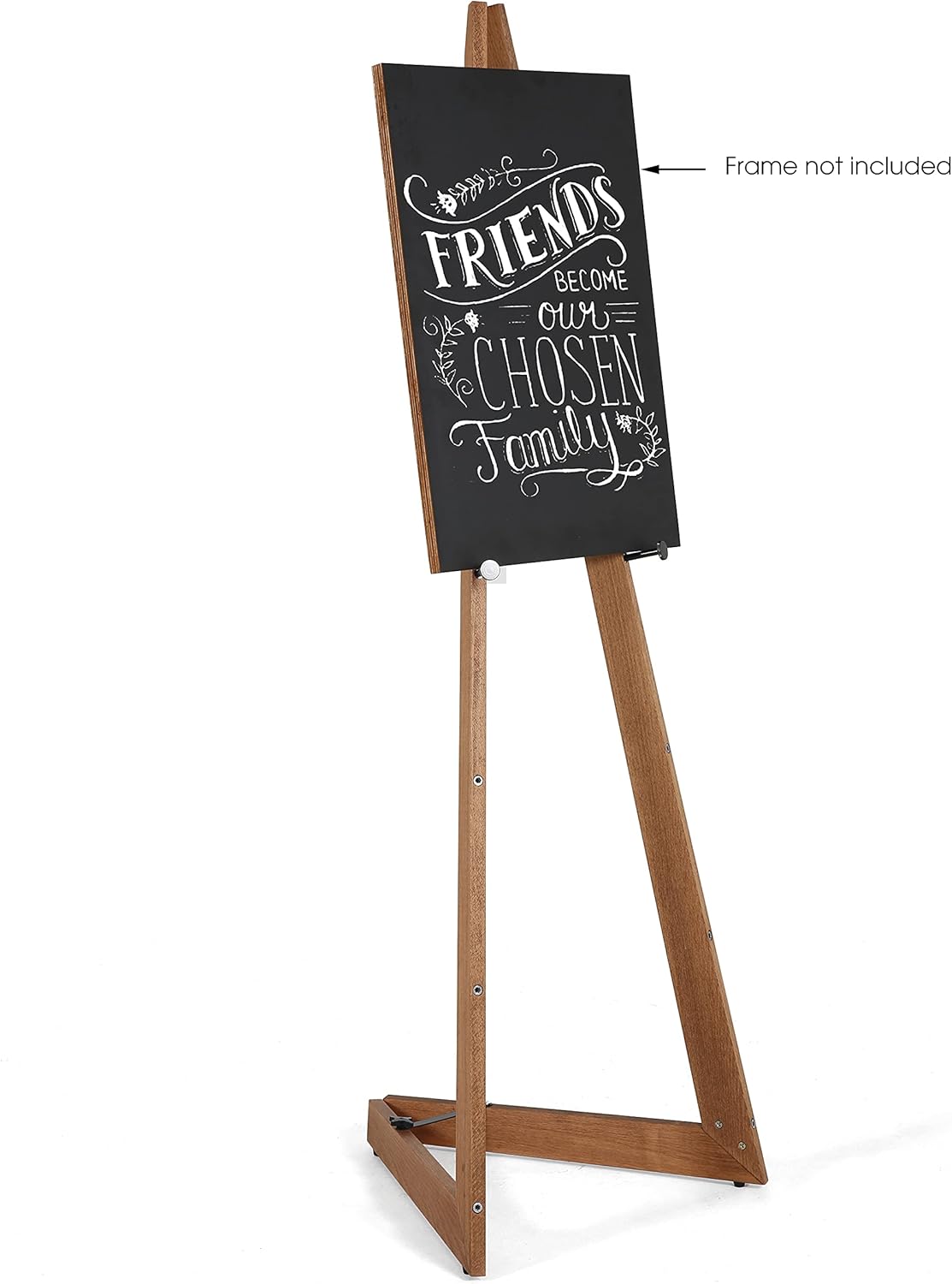 M&T Displays Wood Portable Easel, Foldable and Practical Solution for Presentation or Amateur Artwork, Canvas Sizes from B2, 19.69 x 27.83 inch up to A0, 33.11x46.81 inch (Dark Wood, 59)