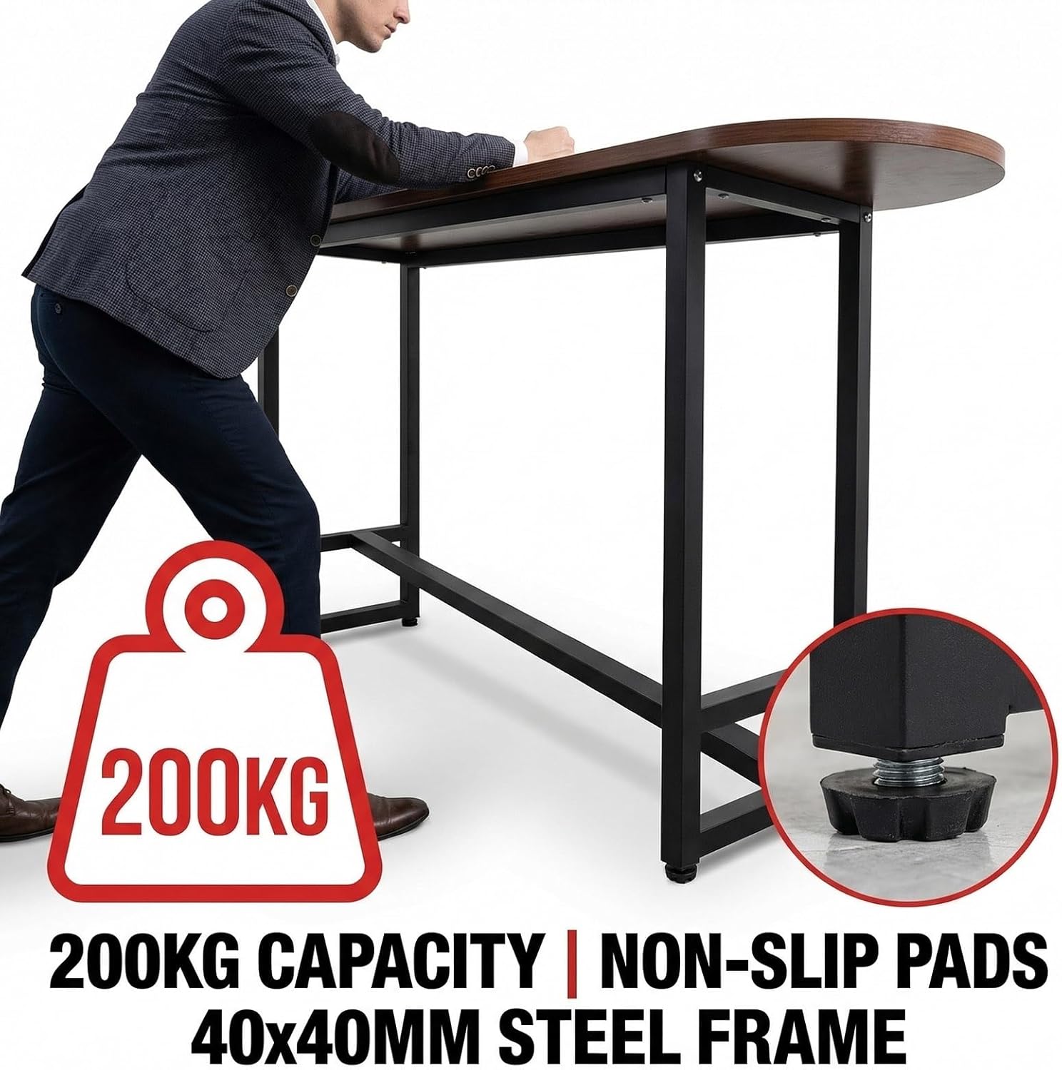 Kitchen Breakfast Bar,Bar Table,Breakfast Bar Table with Footrest and Adjustable Footpads,Metal Frame Pub Coffee Desk,Compact Design for Home Kitchen Breakfast Dining,Pub