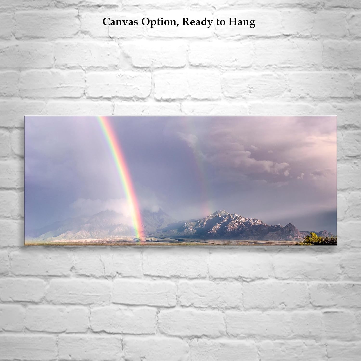 Rainbow Photograph in Arizona Desert Mountain Landscape as Wall Decor for Home or Office