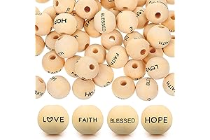 100 Premium Wooden Word Beads for Enchanting Bracelets