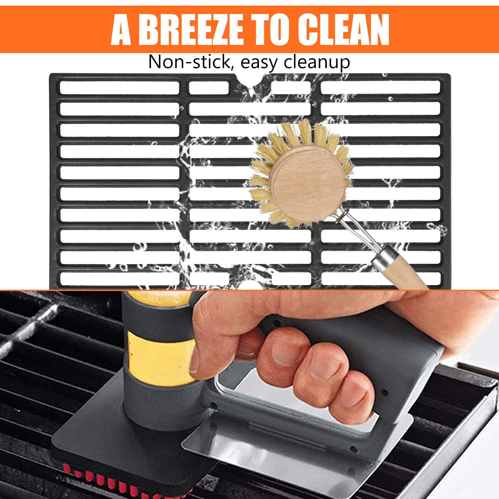 GFTIME Gusseisen Grillrost 43x39cm für ProfiCook PC-GG 1128 PC-GG 1255 PC-GG 1057 Gasgrill 2 Stück