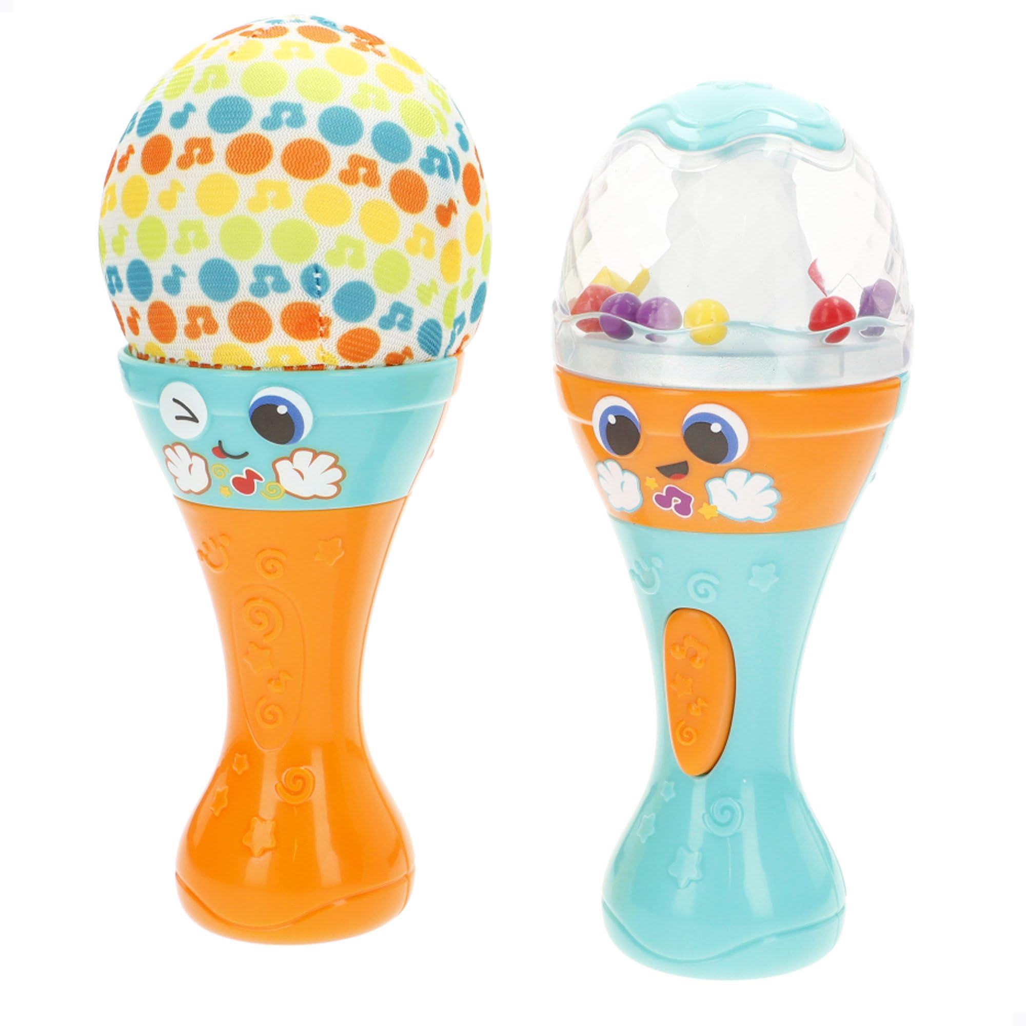 winfun Set 2 Maracas sonajero, Luces y Texturas, Juguete multisensorial, 6.5x16 cm, Diseño ergonómico para Manos pequeñas, Estimulación sensorial, Juguetes para bebés, +6 Meses (47866)