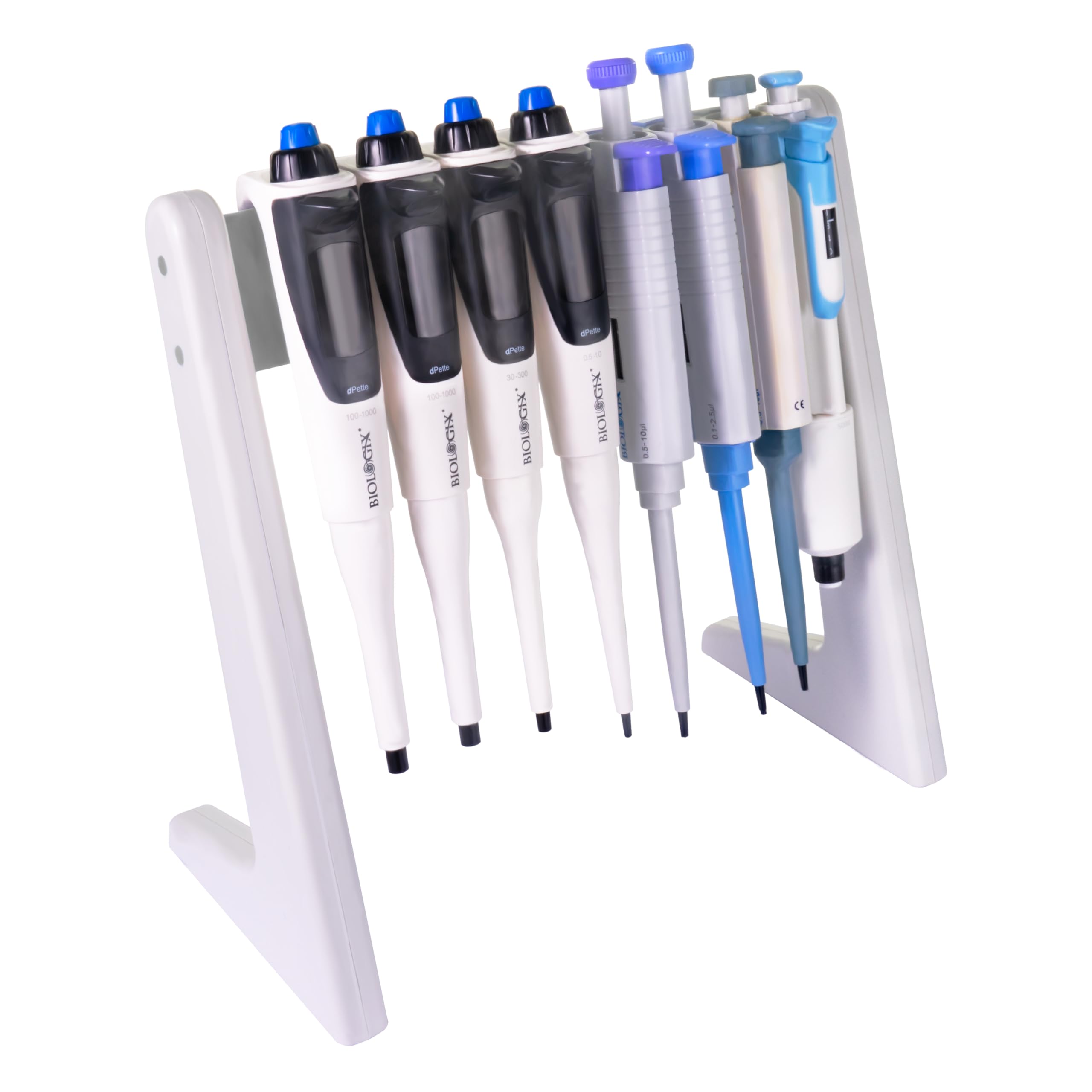 Lab Pipette Rack, Plastic Linear Pipettor Holder, Laboratory Micropipette Stand Hold up to 8 Pipettes