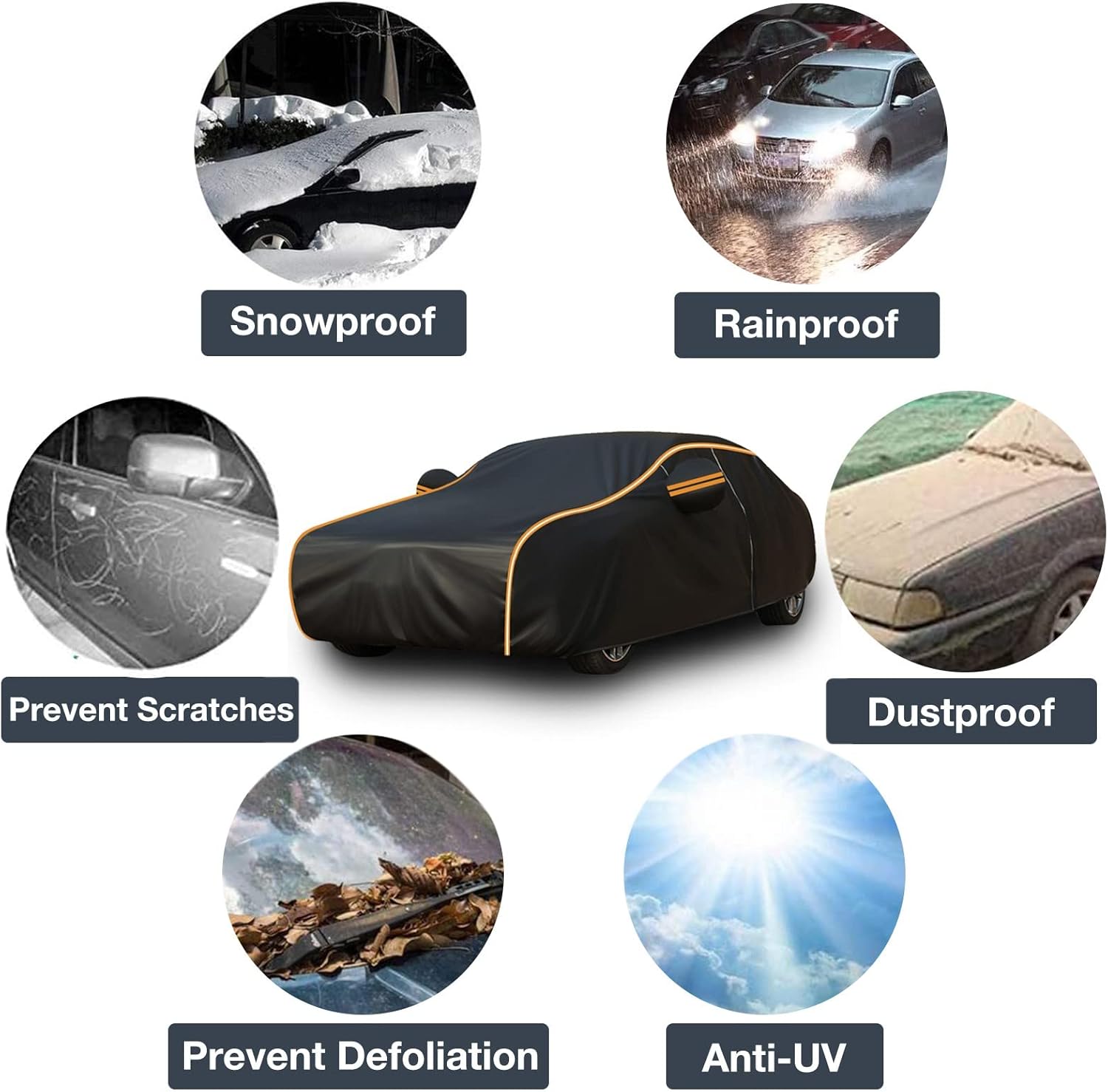 Car Cover for Hummer H2 SUT 2005-2009,Outdoor Full Cover for Sun, Rain and Dust Protection,All-Weather Rain and Dust Protection with Zip and Wind Cord