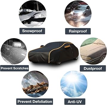 Ansixeay Car Cover Waterproof Compatible with Audi 100 C1 Coupe,Outdoor Full Cover with Sun, All-Weather Rain And Dust Protection With Zip And Wind Cord