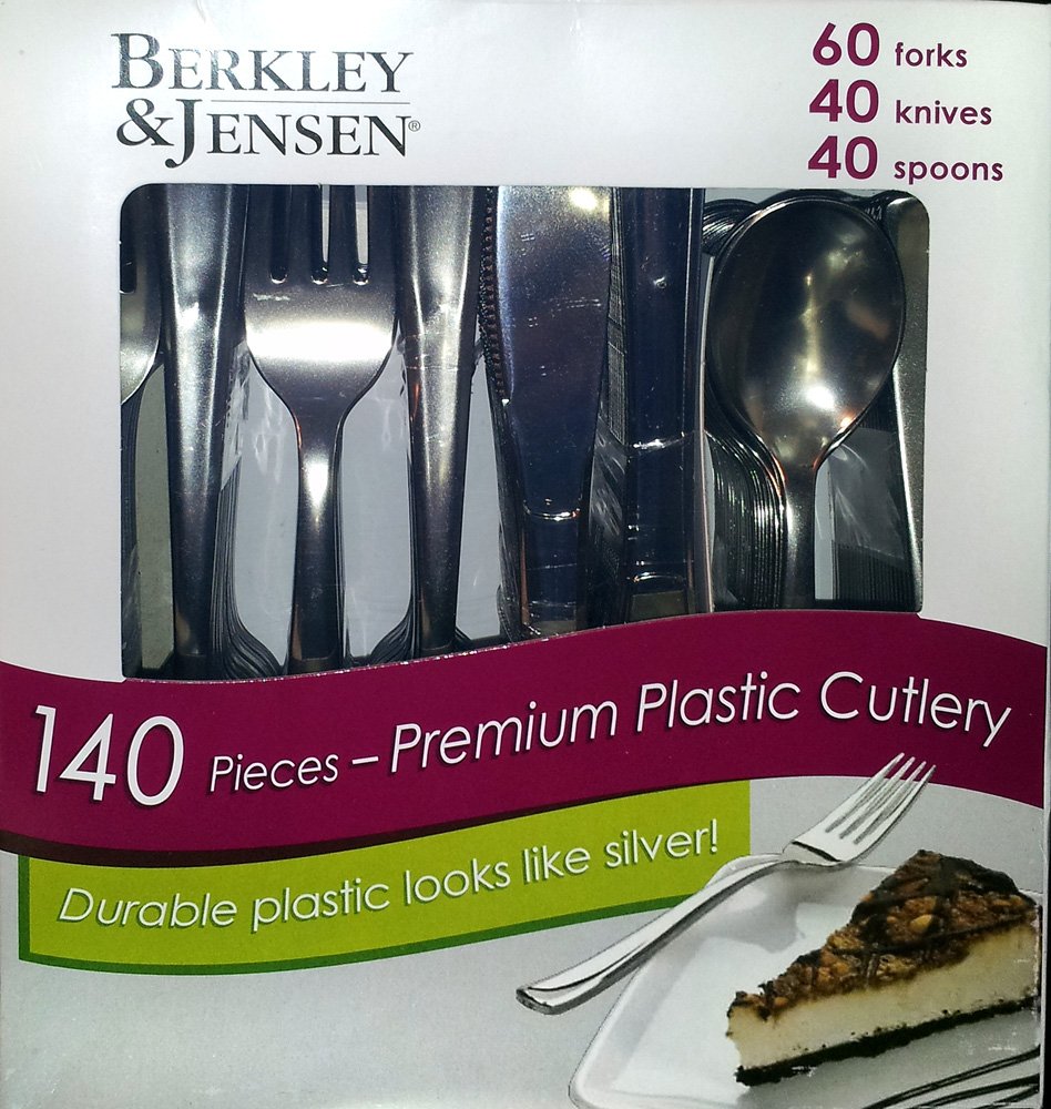 Berkley & Jensen 140 Piece Premium Plastic Cutlery Set