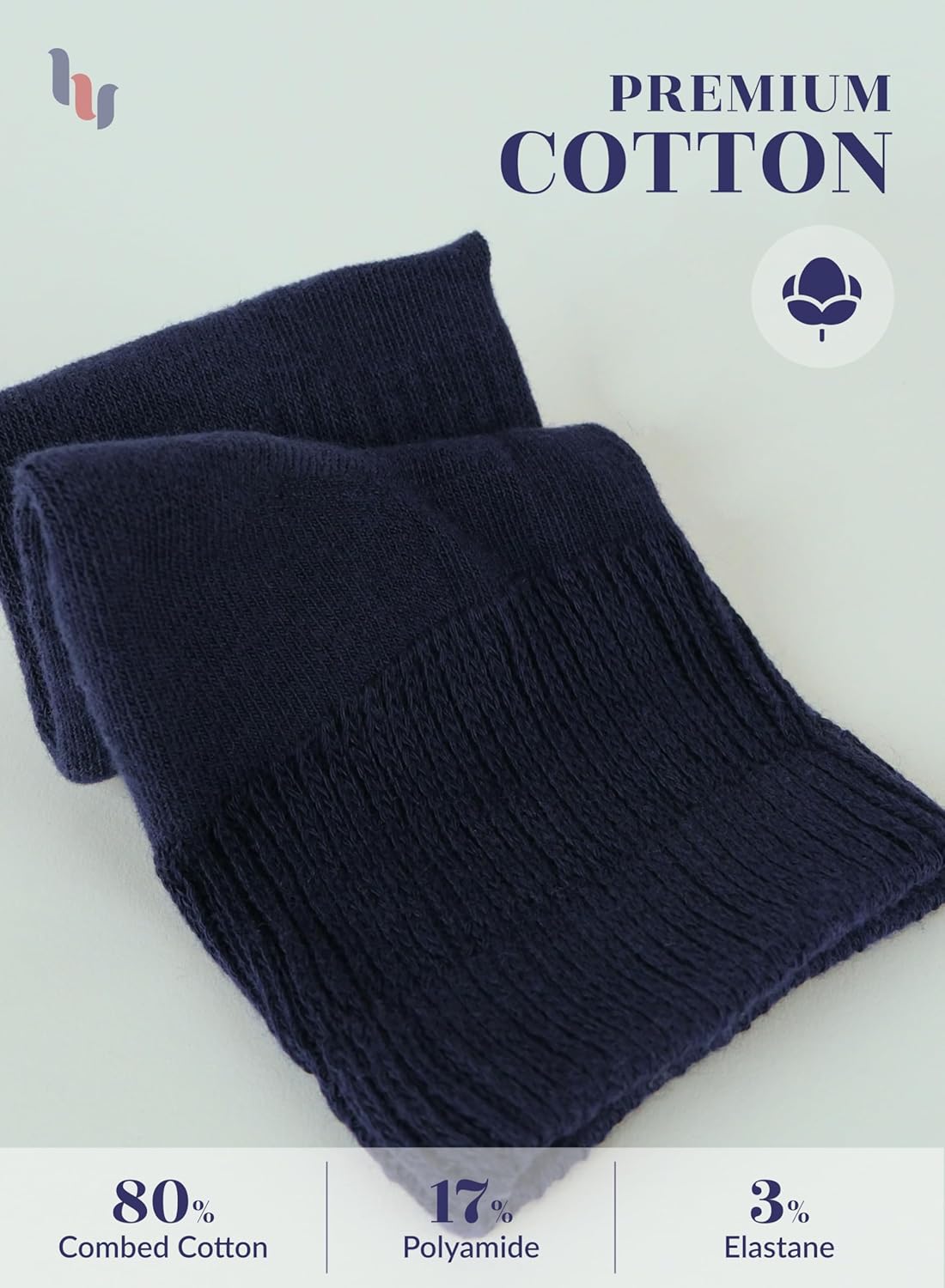 Hugh Ugoli Women's Cotton Diabetic Ankle Socks, Wide, Loose, Stretchy, Seamless Toe, Non Binding Top Semi Cushion, 3-6 Pairs - Image 3