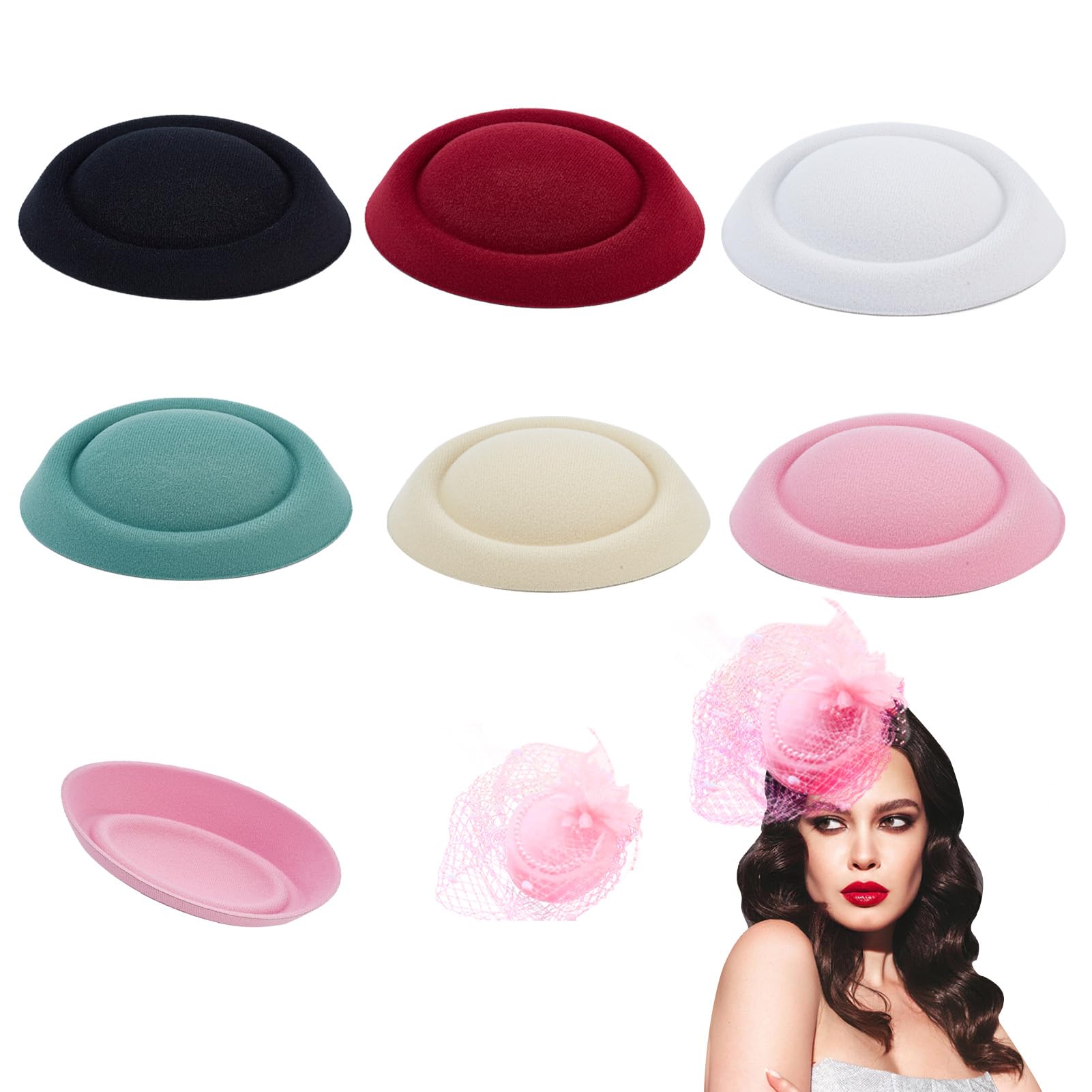 Base de Chapeau Bibi Ronde en Tissu de Laine pour Créer un Serre-Tête de Mariage
