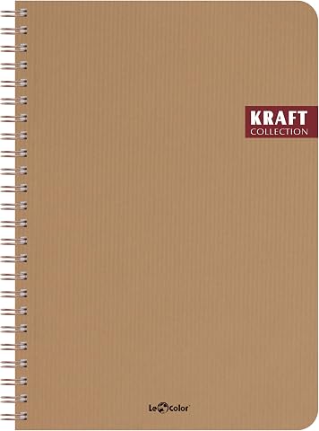 Le Color Kraft Ofis Defter Spiralli Çizgili Kahve