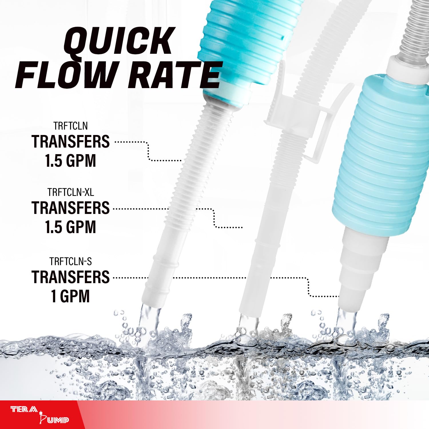 TERA PUMP Pompe à siphon d'aquarium 3 en 1 pour aspirateur de gravier Nano, standard et grand, changeur d'eau manuel avec filtre à gravier et long tuyau