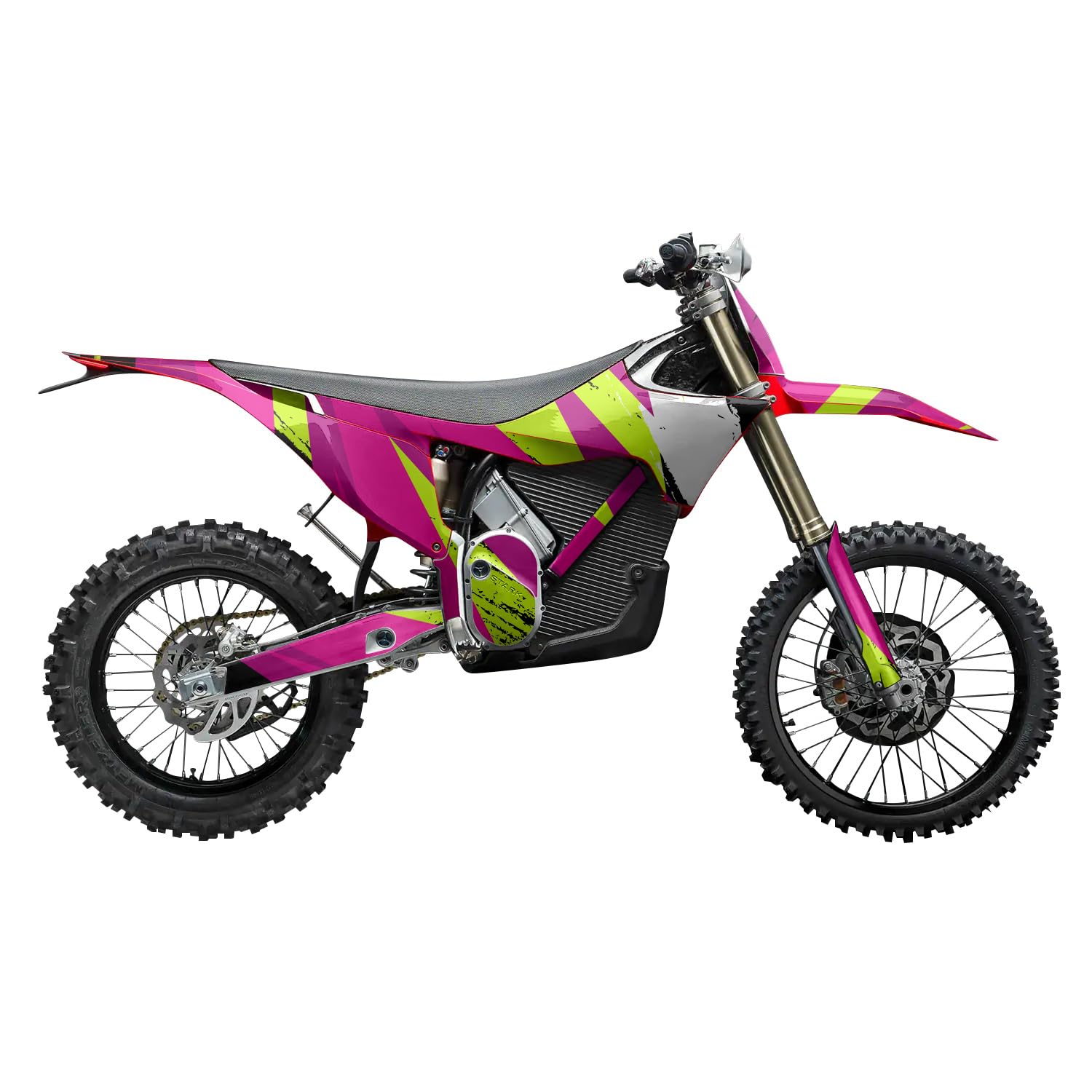 Stark Varg MX 2023-2025 Graphics Kit Wrap - Grunge Magenta - Varg MX Skin - Premium 3M Vinyl Protective Wrap Decal Cover - Easy to Apply | Crafted in The USA by MightySkins