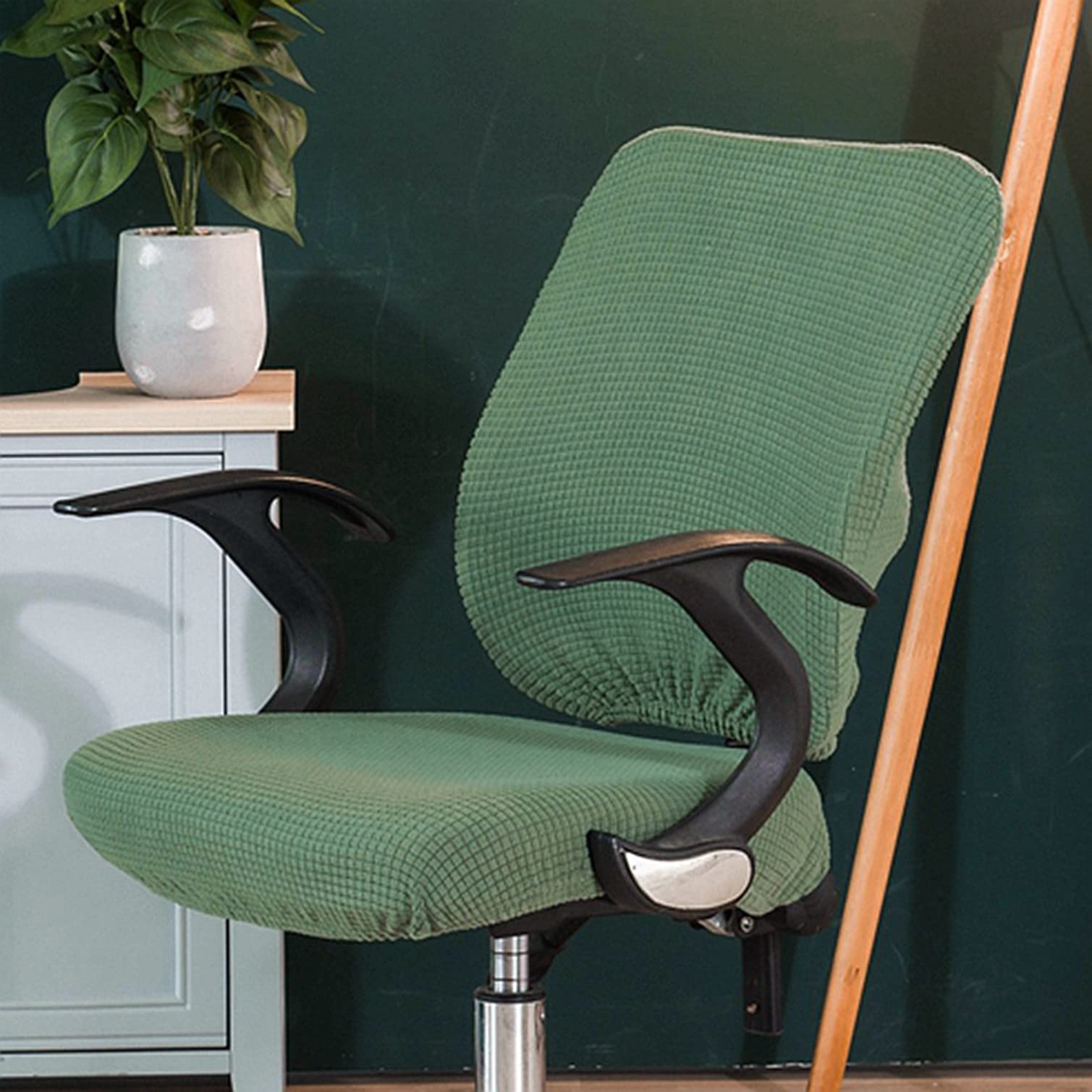 Fodera elastica universale per sedia da ufficio, protezione elastica in spandex per sedie da computer rotanti, verde, adatta alla maggior parte delle dimensioni, per uso domestico e ufficio