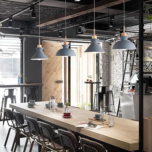 Miniatura 6 de Lámpara colgante de granero industrial retro, grande, nórdico, moderno, ajustable, lámpara colgante de techo, iluminación vintage para isla de