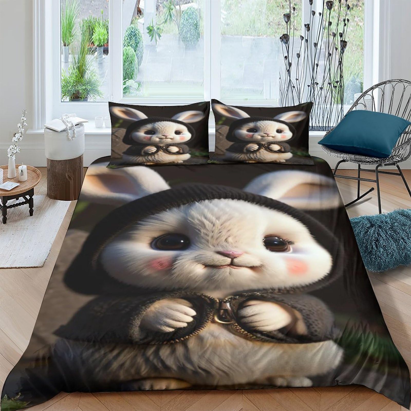 Housse de couette et taie d'oreiller 3D parure de lit enfant 200x200 cadeau idéal garçon et fille