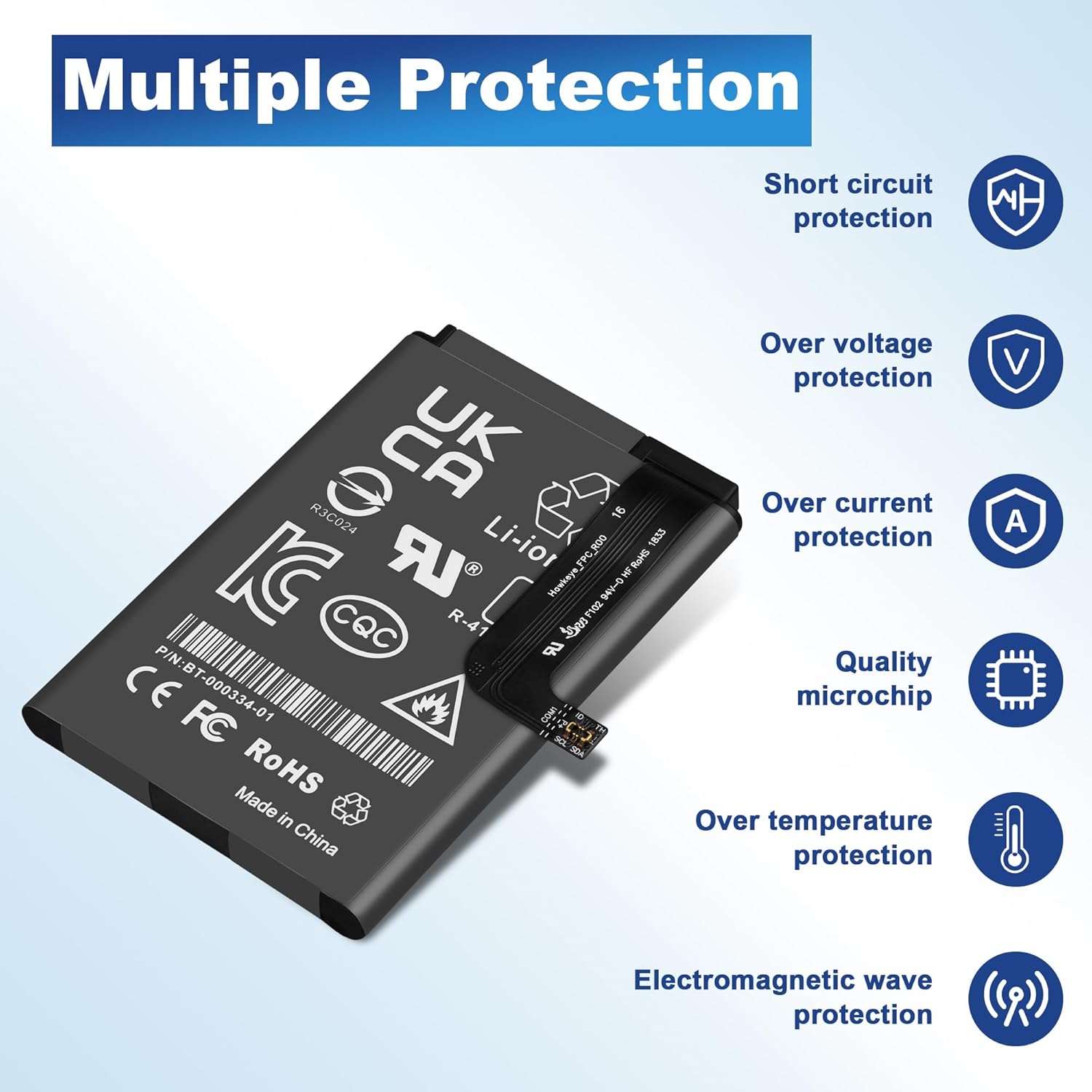 for Zebra BT-000334 Scanner Battery Replacement - for Zebra TC20 TC25 TC200J TC25CJ BT-000334 BT-000334-01 Barcode Scanner Battery for Industrial Mobile Data Terminal 3500mAh - Image 6
