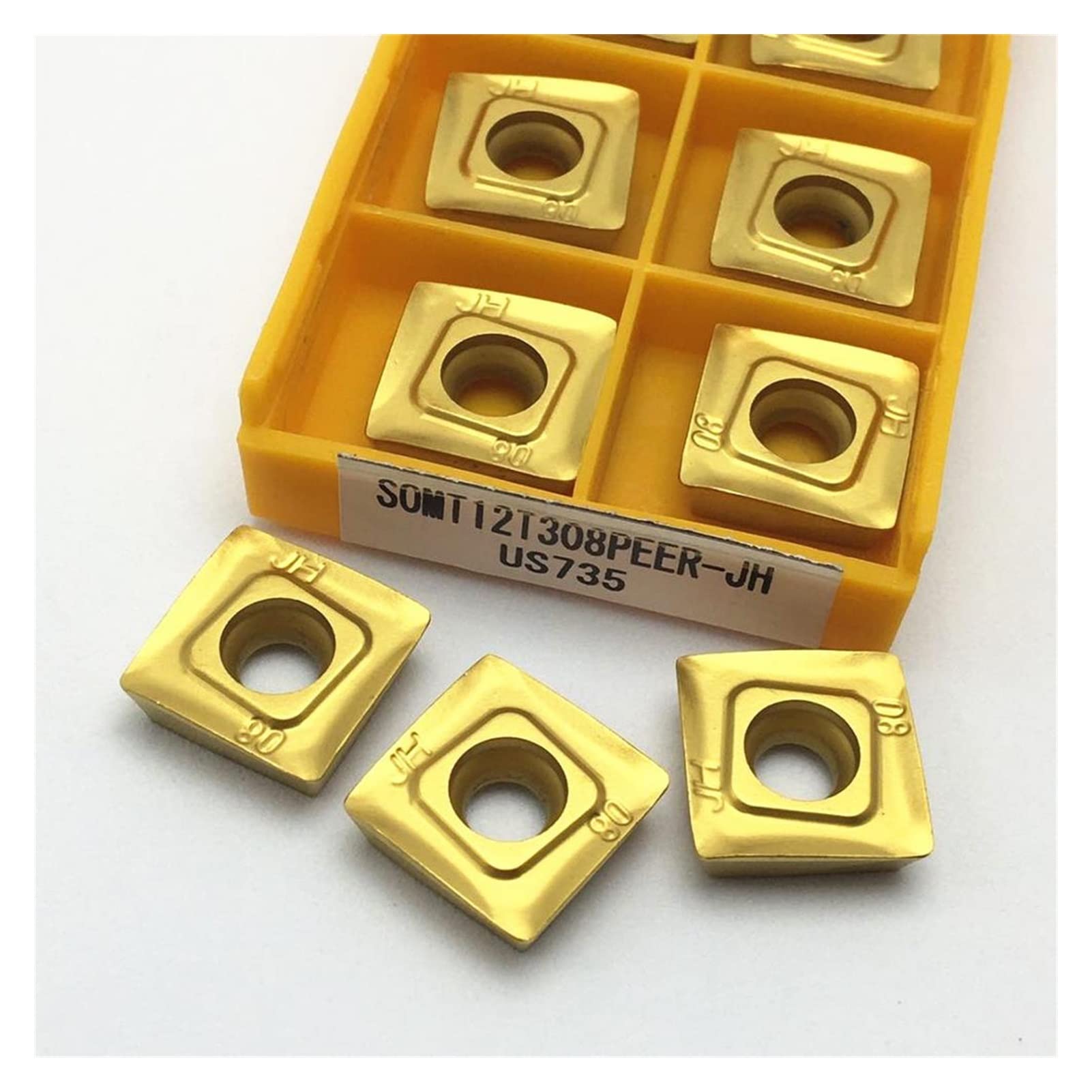 Hardware-Tool Zementierter Hartmetalleinsatz. SOMT12T308 JH VP15TF. Metallwerkzeug SomT 12T308. Teile Schneidwerkzeug Somat Werkzeug drehen.