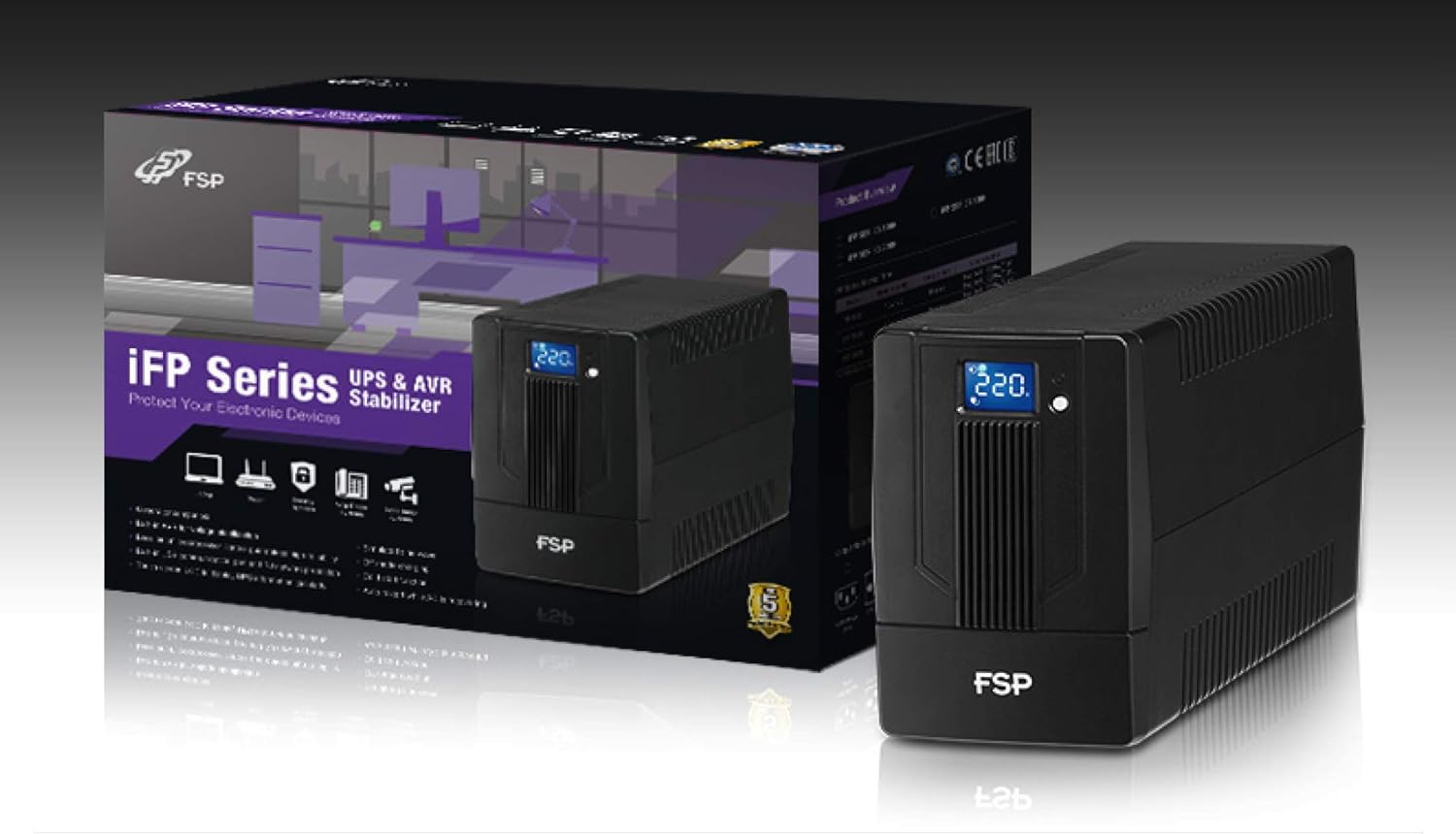 FSP iFP600 UPS with its retail packaging