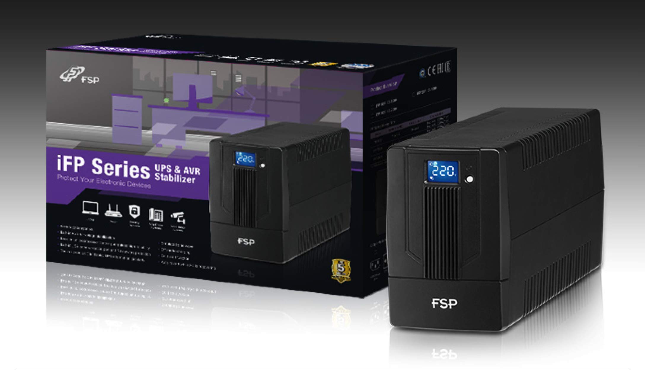 FSP iFP600 UPS,600VA,360W,SCHUKOx2,12V, PPF3602700 (UPS,600VA,360W,SCHUKOx2,12V 7AHx1,LCD Version,230V)