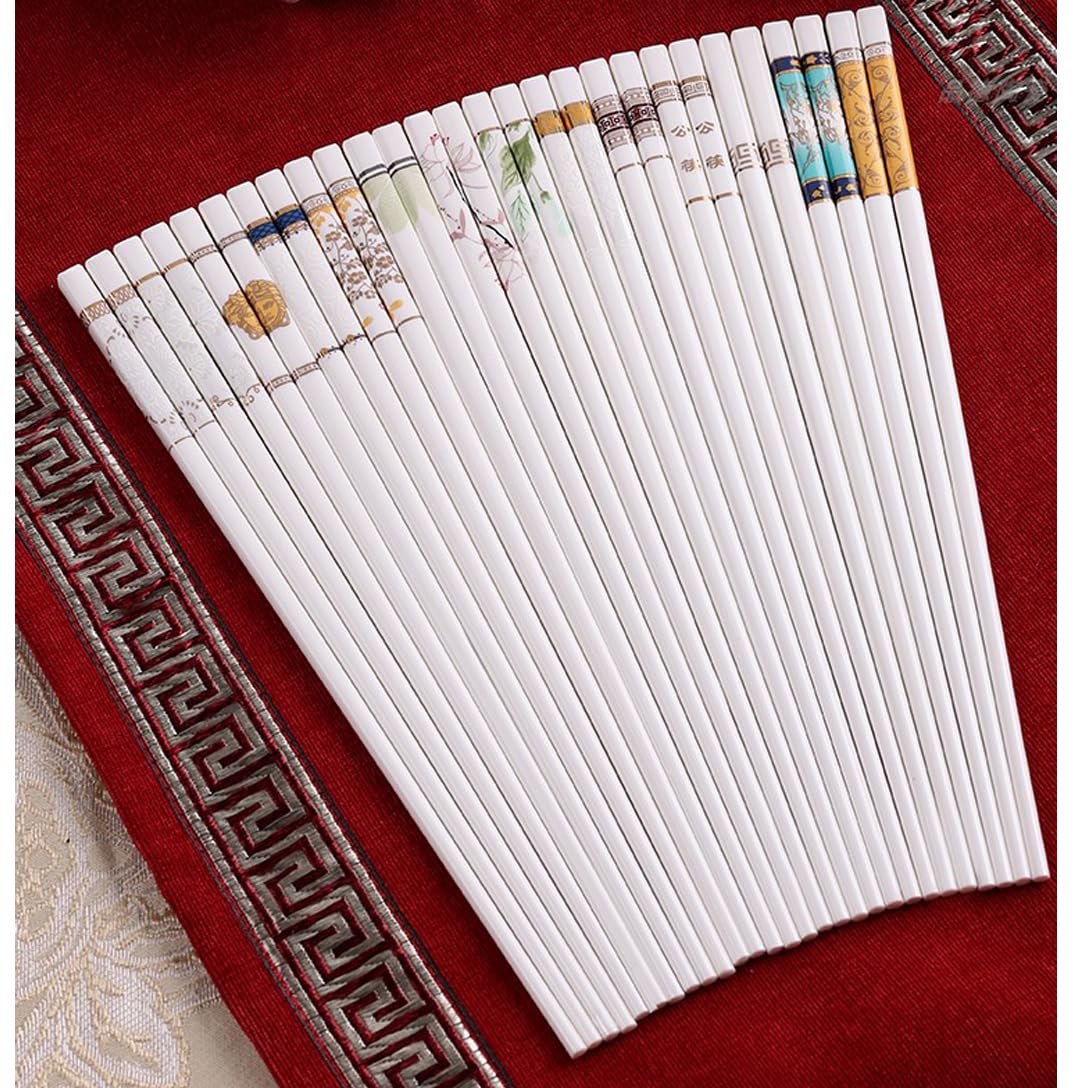Baguettes en Porcelaine de qualité supérieure, 1 Paire de Baguettes réutilisables en céramique osseuse de Haute qualité, Style Traditionnel Chinois Classique，S