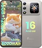 FOSSIBOT S7 Android 16 Unlocked Phones, 16GB+128GB+2TB CellPhones, 6.9" FHD+120Hz Dual-Screen Smartphones, 5000mAh Battery, 4G Dual Sim(T-Mobile) Phones, Gemini Al (Titanium Silver, 128, GB)