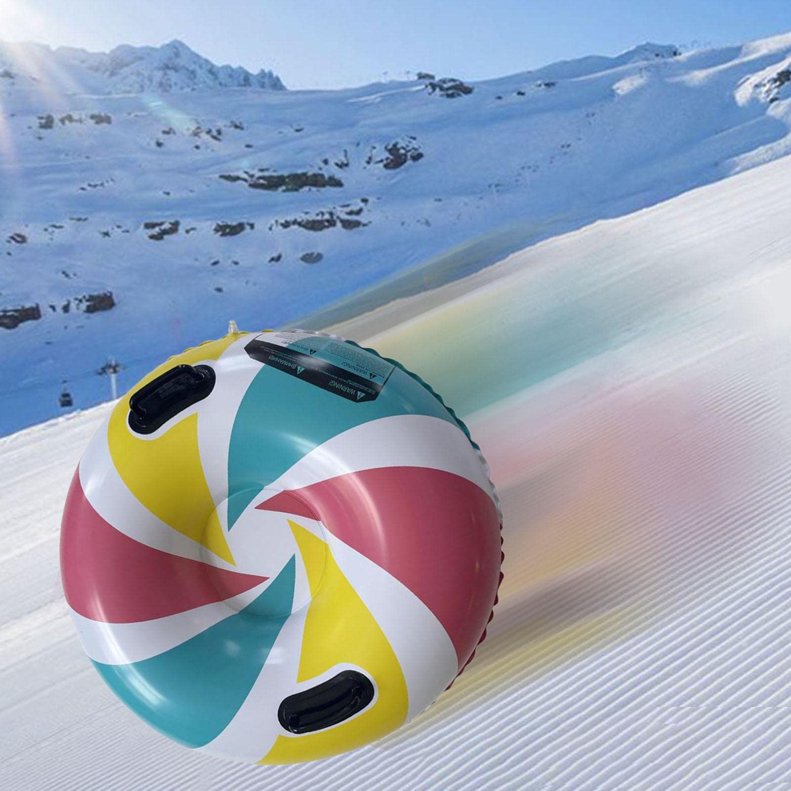 Bouée Gonflable Luge Glisse Neige Hiver PVC avec Poignées Sécurisées et Valve Facile Adaptée pour Jeux Enfants Adultes Luge Neige Pi