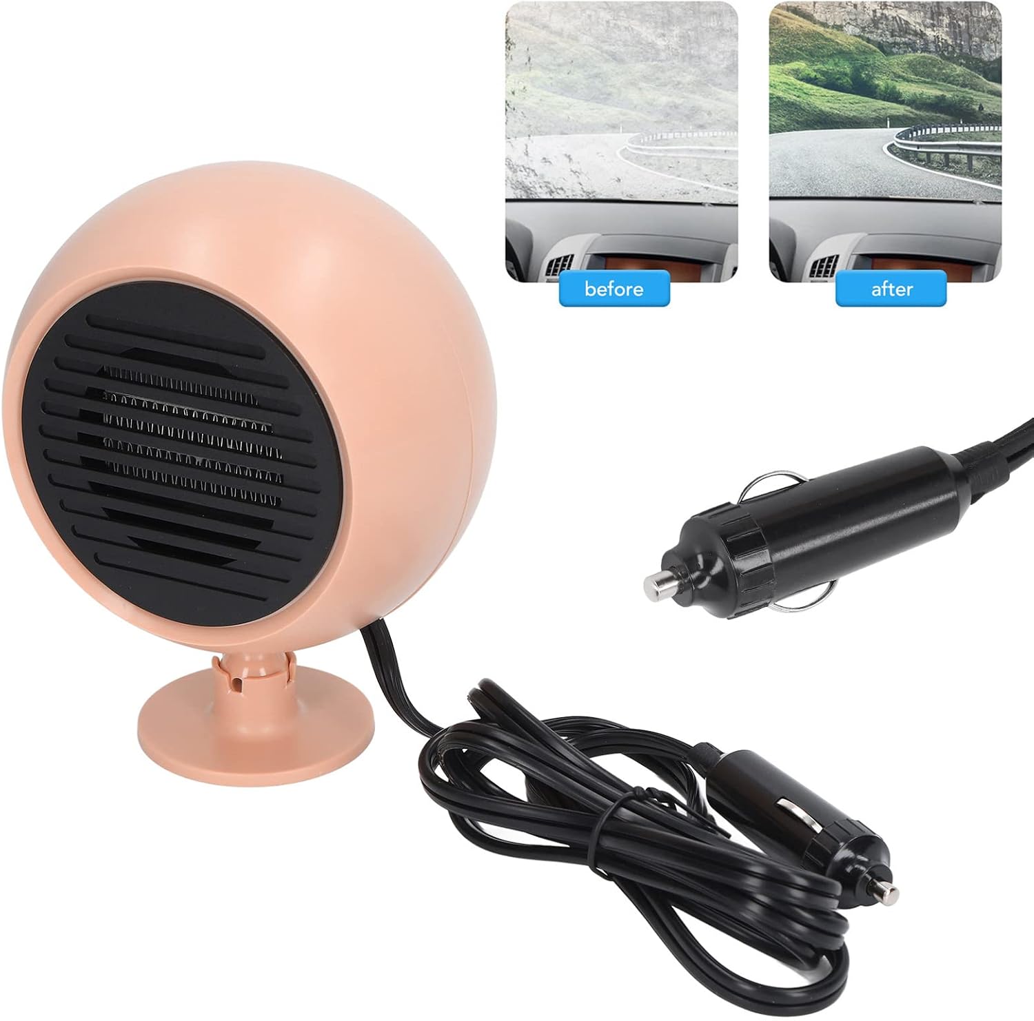 Yosoo Car Heater, Portable Car Fan Windshield Defroster Noiseless and Flameless Car Heating Cooling Fan Large Wide Angle Air Supply (12V) : Electronics
