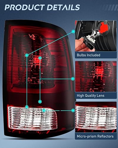 Miniatura 46 de Nilight Conjunto de luz trasera para Dodge Ram 2009 2010 2011 2012 2013 2014 2015 2016 2017 2018 Dodge Ram 1500 2500 3500 2019 2020 2021 estilo Lado