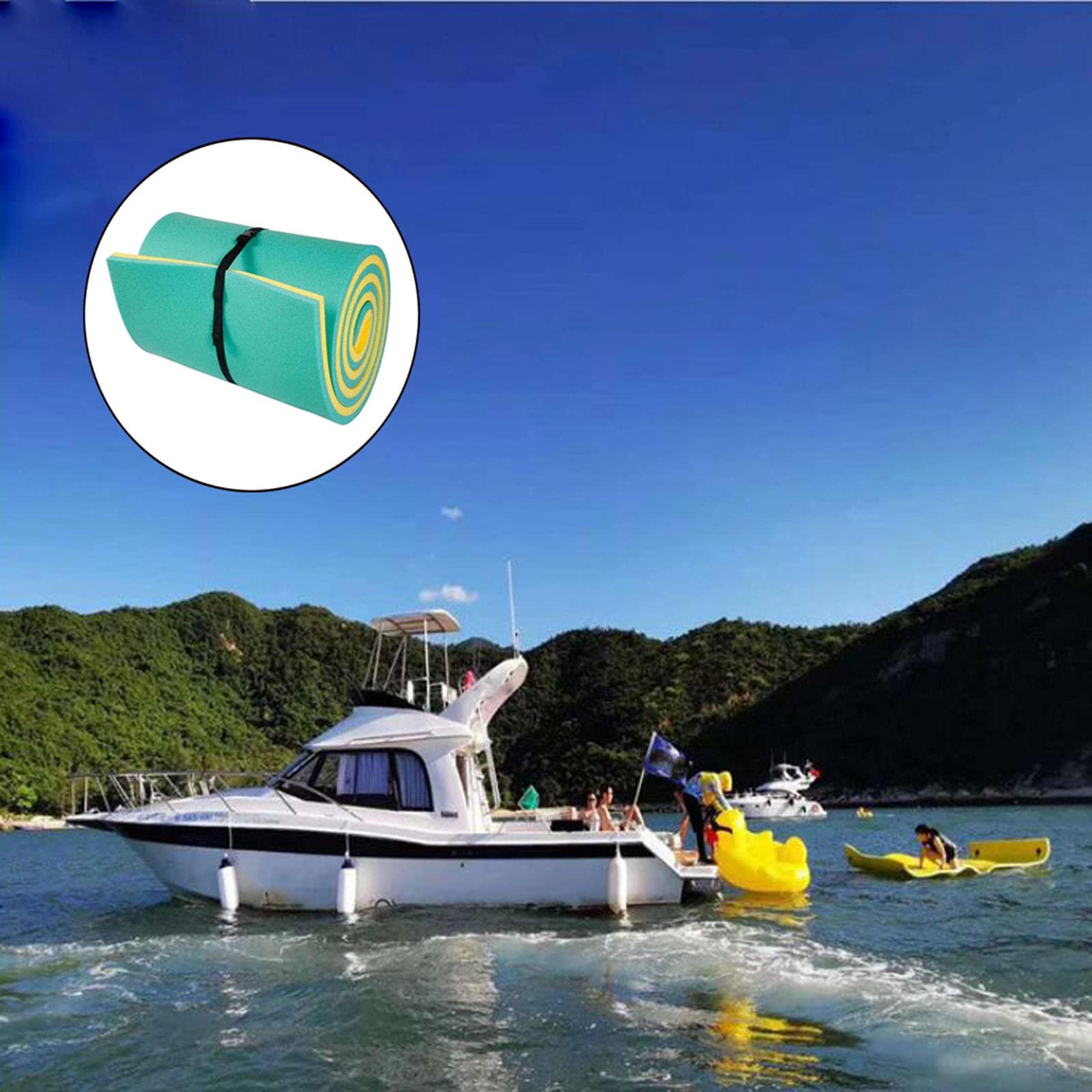 Children Floating Water Mat, 110x40x2.2cm Comfortable Smooth Floating Pad Pool Toy, Swimming Pool Foam Floating Mattress for Lake Pool - Green