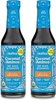 Organic Liquid Coconut Aminos - Low Sodium Soy Sauce Alternative for Cooking, Dipping, and Marinating - Perfect for Vegan, Keto, and Paleo Diet - 8Oz, 2 Pack