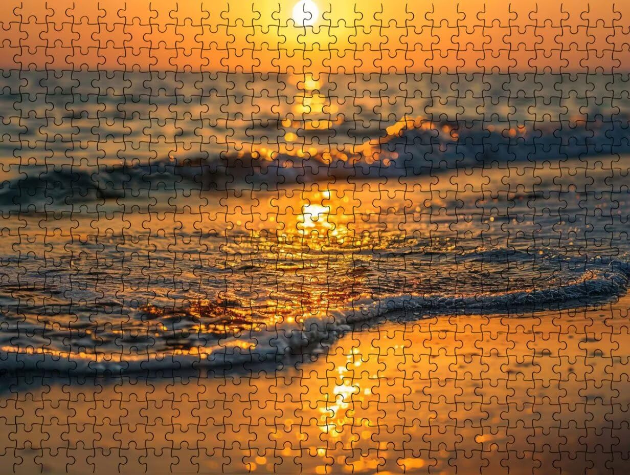 Puzzle pour Adults 5000 Pièces, Plage De Soleil Couchant, Bois de YHPGL4553
