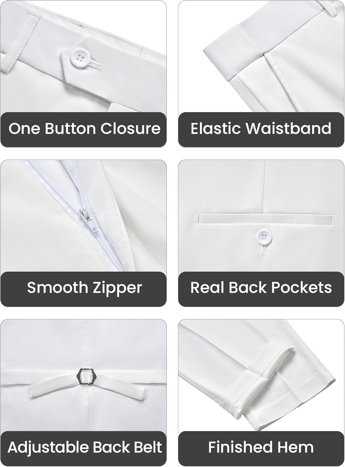 Mens Suit Tuxedo Set Slim Fit Suits 3 Piece One Button Prom Wedding Blazer Vest Pants - Image 5