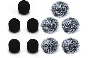 Cubilux Furry Mini Windscreen & Foam Cover Set for Mini Microphone
