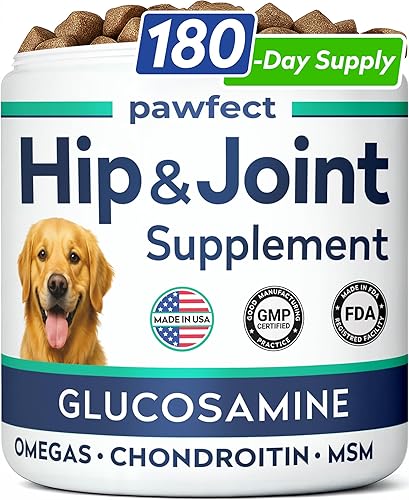 Golosinas de glucosamina para perros quisquillosos - Suplemento para articulaciones con condroitina, MSM, omega-3 - Alivio del dolor articular -