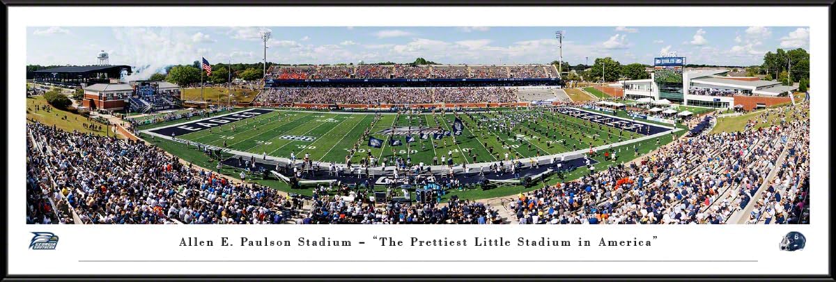 Georgia Southern Football - Double Mat, Deluxe Framed Picture by Blakeway Panoramas (44"W x 18"H)