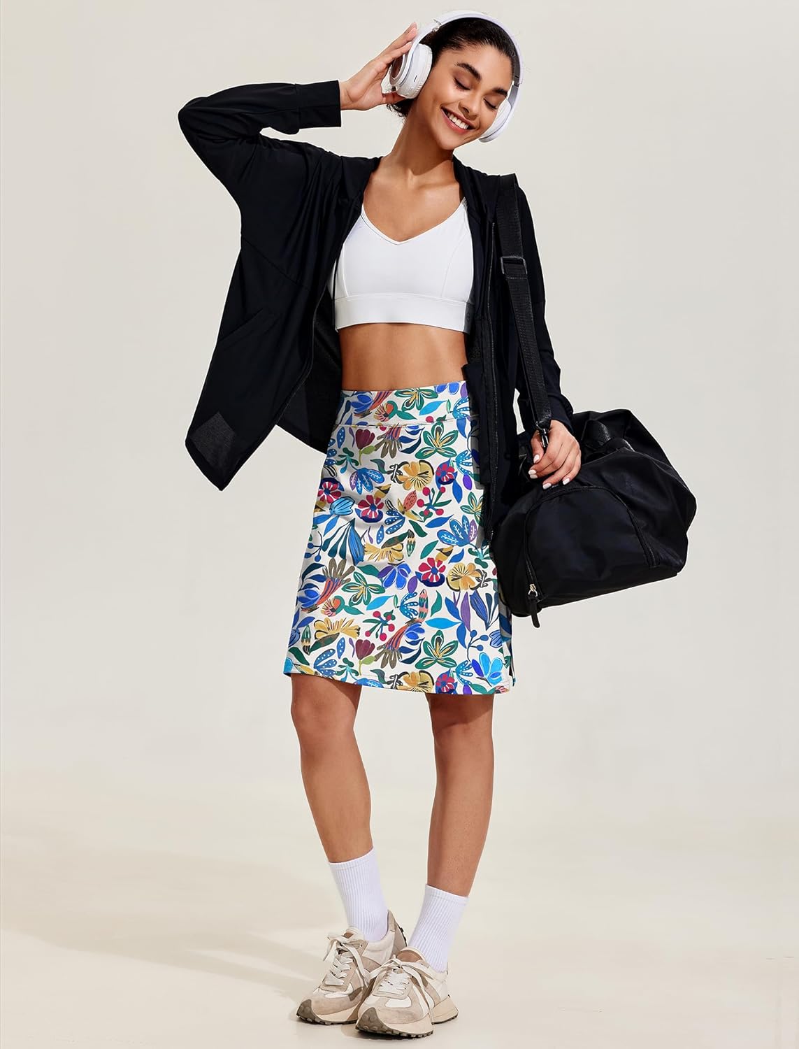 COOrun Women's 20" Knee Length Skorts Skirts Athletic Tennis Skorts Long Golf Skirt with Pockets Modest Skirts - Image 5