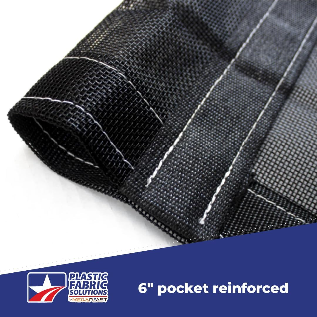 Plastic Fabric Solutions 7x18 Dump Trailer Tarp - Mesh Dump Truck Cover with 6'' Pocket - PVC Coated Mesh Tarp for Electrical & Manual roll Systems (7' x 18')