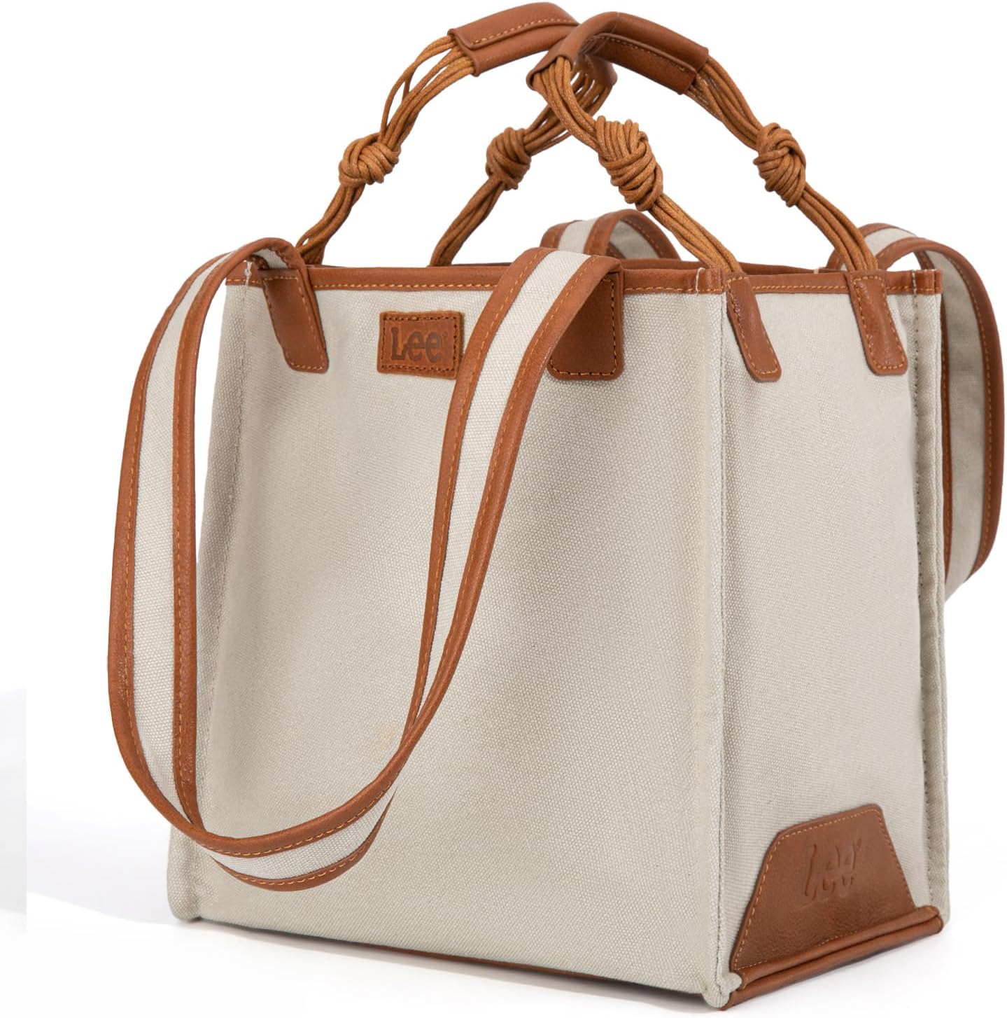 Montana West x Lee Canvas Tote Bag for Women Square Shoulder Handbag with Multiple Pockets for Work and Travel