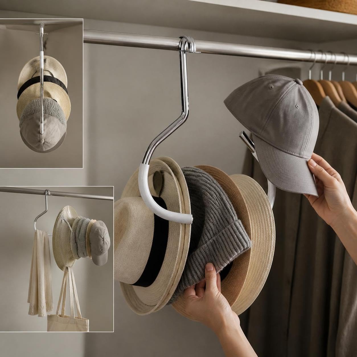 Colgador sombreros metal antislizante