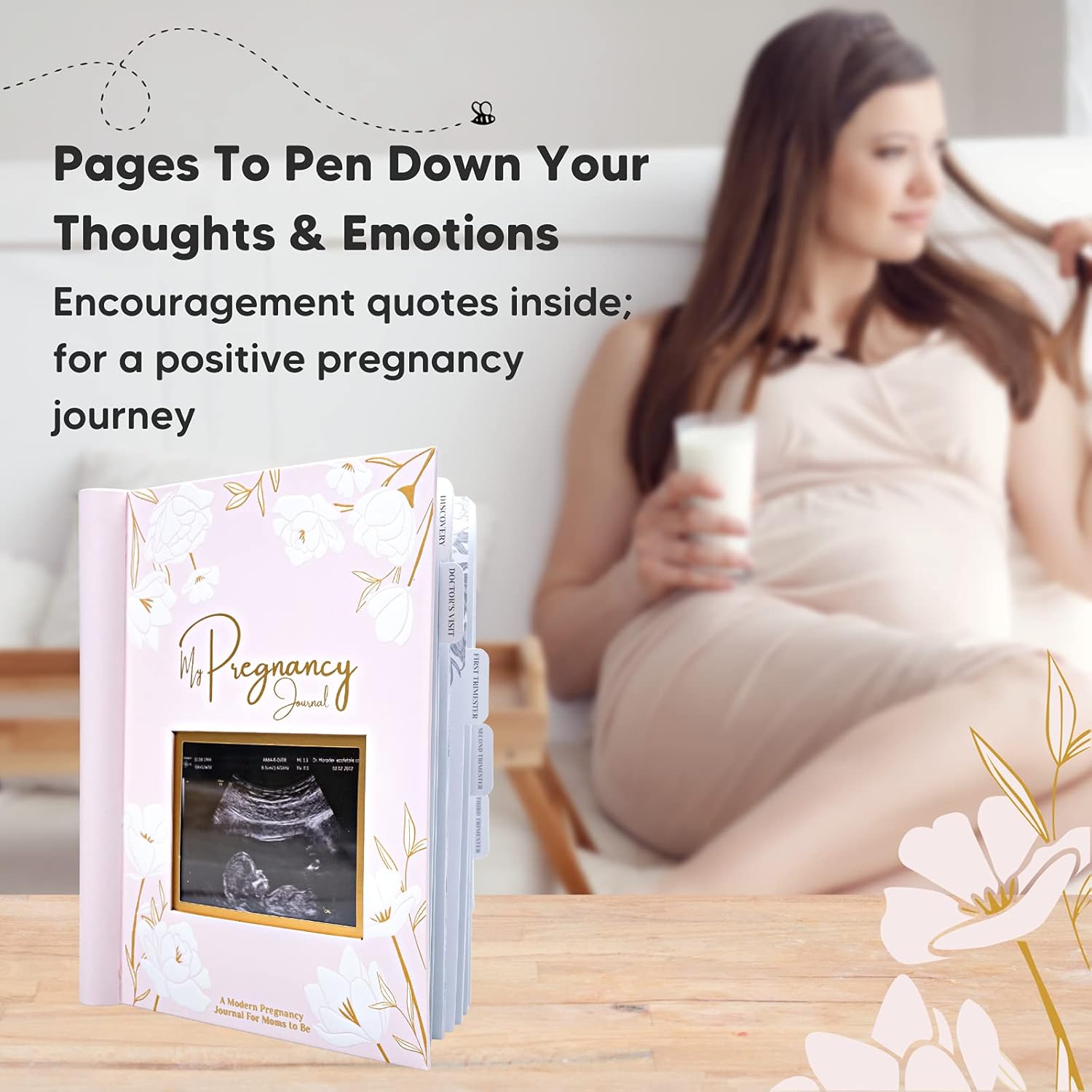 Pregnancy Journal, Pregnancy Announcements - 80 Pages Hard Cover Pregnancy Book For Mom To Be Gift - Pregnancy Gifts For New Moms - First Time Expecting Mom Gift - All Family Types (Blossom) : Baby