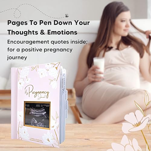 Miniatura 7 de KeaBabies Marco de fotos de triple ecograma para bebé y diario de embarazo, paquete de anuncios de embarazo, decoración de guardería para bebé,