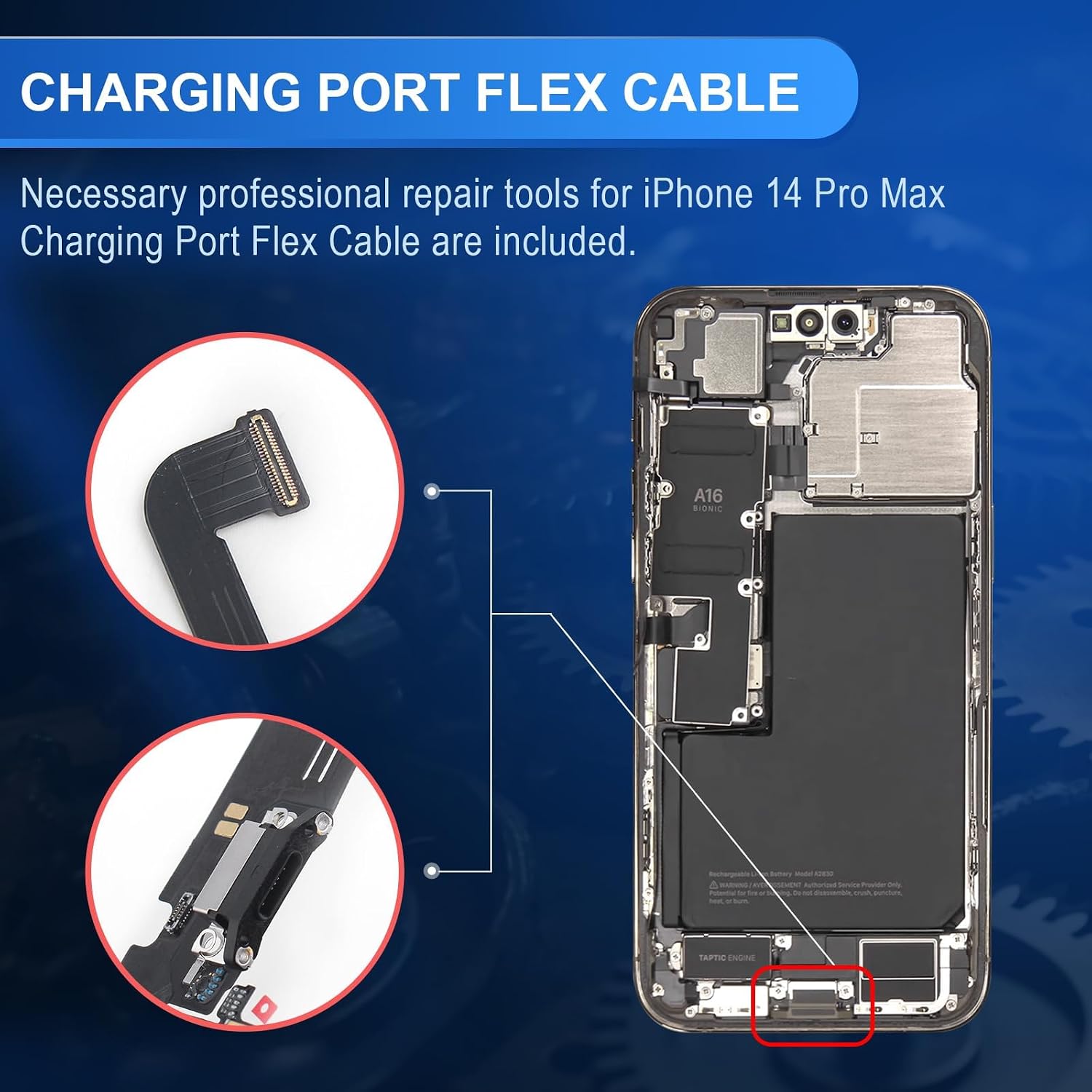 Dock Connector for iPhone 14 Pro Max Charging Port Replacement for iPhone 14 Pro Max USB Charger Board Flex Cable Parts with Tools image 5