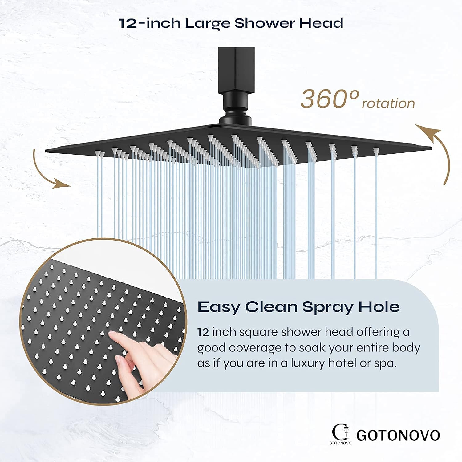 Exclusive Discount 60% Price gotonovo Rain Shower System Matte Black Ceiling Mount 12 Inch Shower Head with Handheld Spray Luxury High Pressure Shower Combo Set Rough-in Valve and Shower Trim Included Dual Function Flash Deals - 80% OFF gotonovo Rain Shower System Matte Black Ceiling Mount 12 Inch Shower Head with Handheld Spray Luxury High Pressure Shower Combo Set Rough-in Valve and Shower Trim Included Dual Function