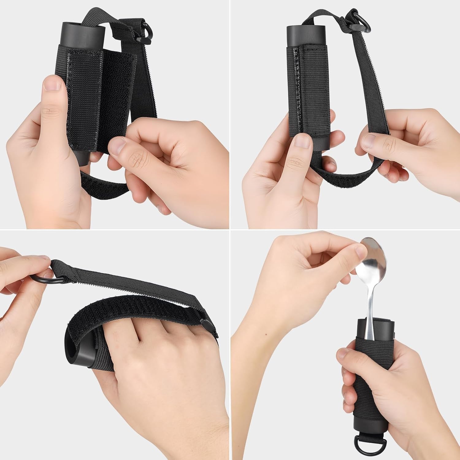 3 Pack Universal Cuff, Universal Hand Strap for Holding Utensils, Eating Assistance Cuff for Weak Grip & Limited Mobility (3 Different Designs to Suit Various Preferences)